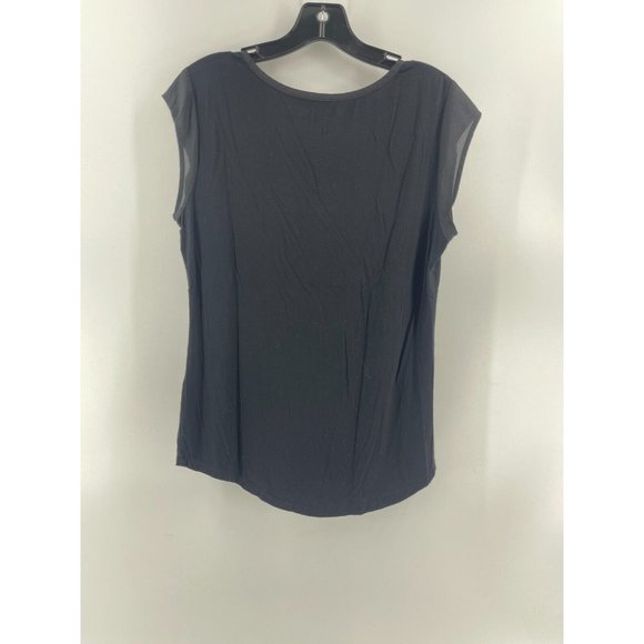 Calvin Klein Women's Black Sheer Sleeveless Top Shirt Tee Pocket Size Small - Picture 6 of 10